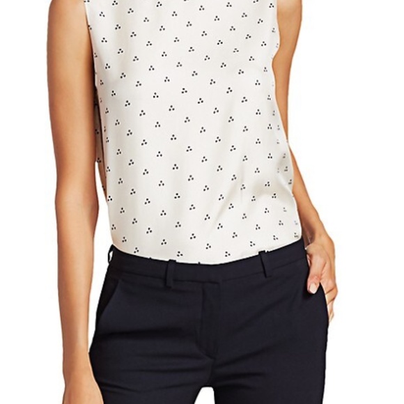 Theory Women's Blouse Dotted Silk Shell Top - L - Picture 4 of 5